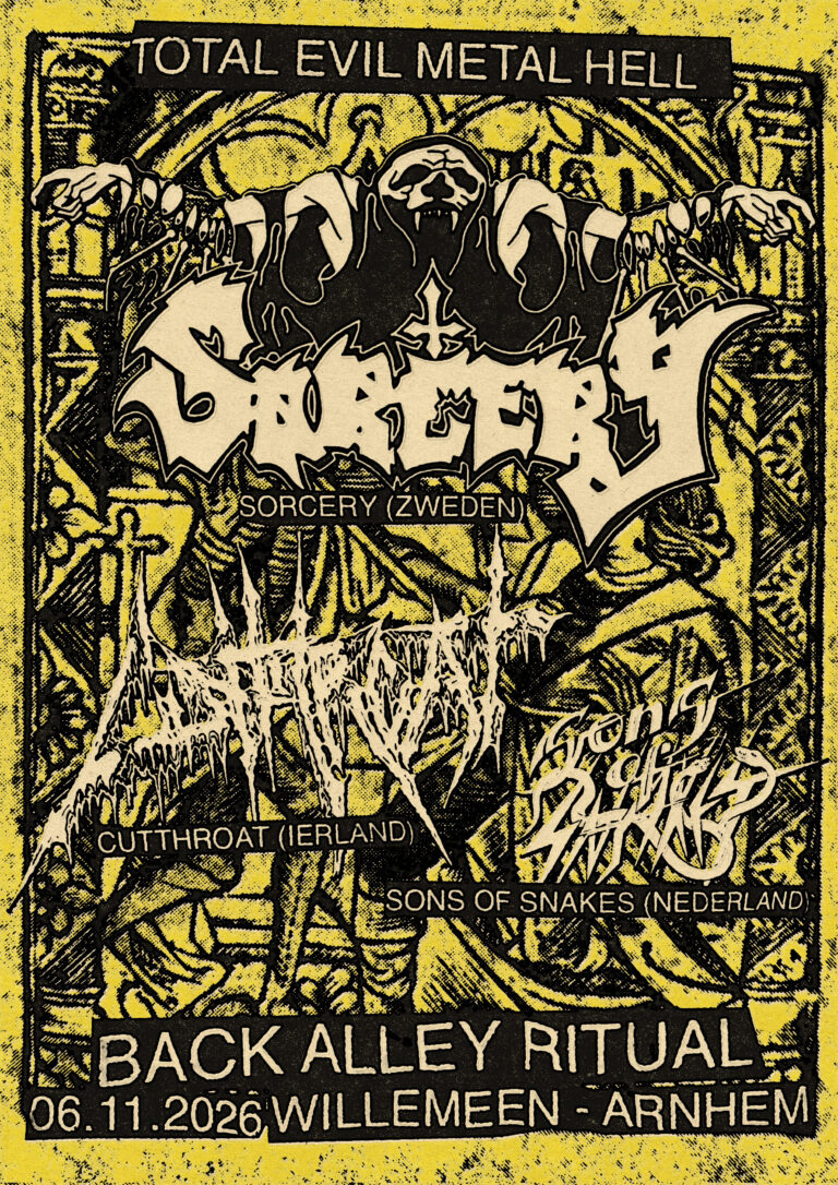 Back Alley Ritual: Sorcery + Cutthroat + Sons Of Snakes — muziek in Arnhem